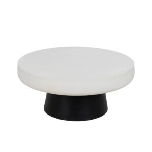 Mesa de Centro Bicolor Blanco y Negro en Magnesio - Diseño Contemporáneo 39 cm, Sin Montaje, Ideal para Salones Modernos