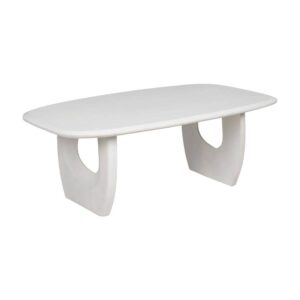 Mesa de Centro de Madera de Acacia Blanco Rozado 130 cm - Estilo Moderno y Shabby Chic para tu Salón