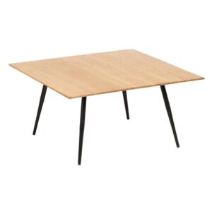 Mesa de Centro Natural de Madera de Acacia y Hierro Negro - Diseño Elegante y Moderno 80 cm