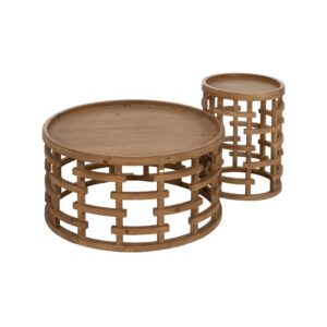 Mesa de Centro Natural de Madera de Abeto 80 cm - Elegante y Funcional para Salones Modernos y Rústicos