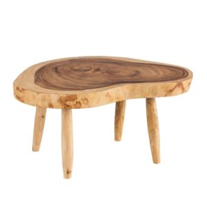 Mesa de Centro Natural de Madera de Suar 70 cm - Diseño Orgánico y Elegante para Salones Modernos