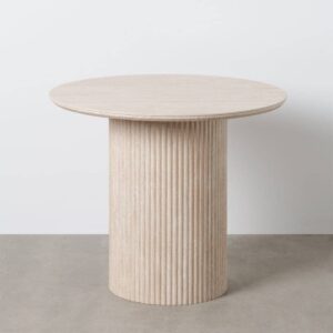 Mesa de Comedor Beige en Piedra MDF de 90 cm - Elegante y Funcional para Espacios Modernos