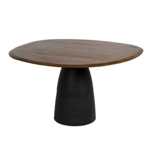 Mesa de Comedor de Madera de Mango y Hierro 76 cm - Diseño Rústico y Moderno para Espacios Elegantes