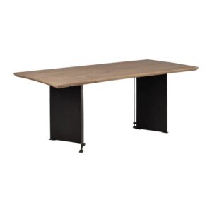 Mesa de Comedor de Madera de Mango y Hierro Industrial 77 cm - Estilo Moderno y Rústico para tu Hogar