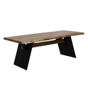 Mesa de Comedor de Madera de Acacia y Metal Industrial 220 cm - Elegante y Espaciosa para Salón