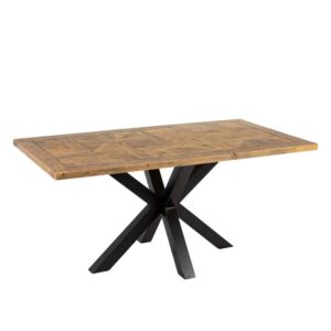 Mesa de Comedor Natural-Negro 76 cm - Diseño Artesanal en Madera de Mango y Patas de Hierro, Estilo Moderno e Industrial