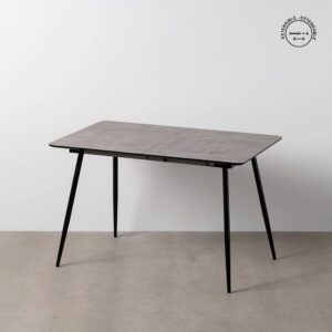Mesa Extensible Gris de 75 cm con Patas de Metal - Ideal para Comedores Modernos y Reuniones Familiares