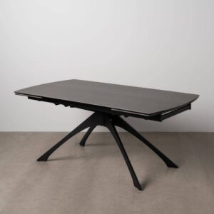 Mesa Extensible Gris Oscuro 180 cm - Elegante y Funcional con Top Cerámico Imitación Mármol y Estructura de Hierro, Ideal para Cenas y Celebraciones