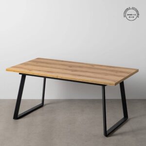 Mesa Extensible Natural de Metal y Madera 75 cm - Diseño Elegante y Funcional para Comedores Modernos y Rústicos, Ideal para Reuniones y Comidas en Familia