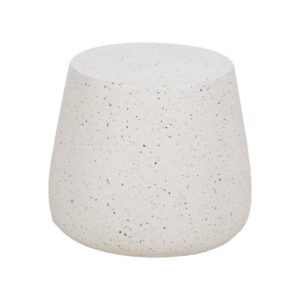 Mesita Blanca Decorativa de Fibra de Magnesio 41 cm - Diseño Minimalista y Funcional para Exteriores e Interiores