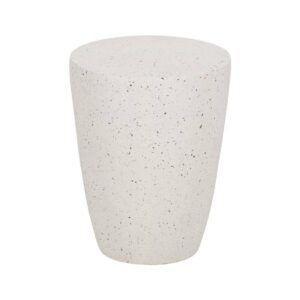 Mesita Blanca de Fibra de Magnesio para Exterior 46 cm - Elegante y Resistente para Jardines, Terrazas y Balcones
