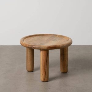 Mesita Auxiliar Natural de Madera de Mango 50x50x36 cm - Diseño Artesanal y Versátil para Decoración del Hogar