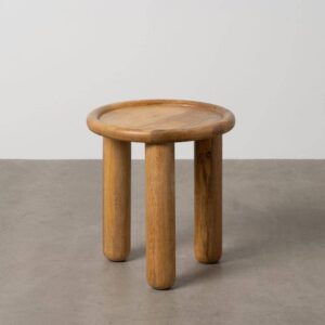 Mesita Auxiliar de Madera de Mango Natural 46 cm - Diseño Elegante y Artesanal para Decoración del Hogar