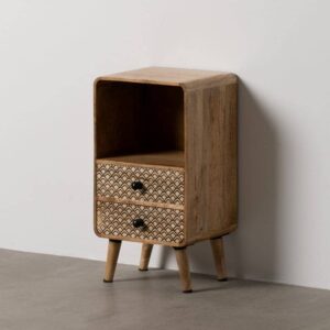 Mesita Natural de Madera de Mango 53 cm - Elegante y Rústica para Espacios Pequeños