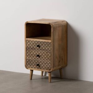 Mesita Natural de Madera de Mango 72 cm - Elegante y Funcional para Salón y Dormitorio