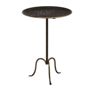 Mesita Auxiliar Grande en Oro Viejo de Metal para Decoración - 71 cm, Elegante y Vintage