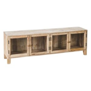 Mueble TV Blanco Rozado de Madera de Mango 160 cm - Elegante y Funcional para Salones Modernos