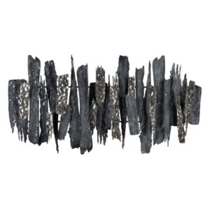 Mural de Pared Gris y Blanco de Hierro con Diseño Elegante - 62 cm, Ideal para Decoración Moderna