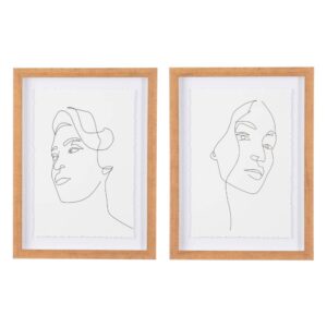 Pack de 2 Cuadros con Impresión de Rostros 30 cm - Decoración Moderna y Elegante para el Hogar