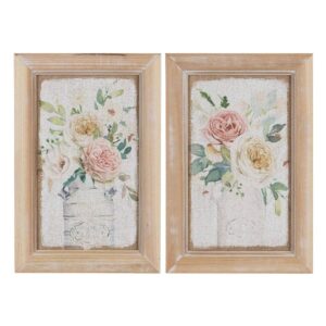 Pack de 2 Cuadros de Impresión en Madera Jarrón 30 cm - Decoración Minimalista y Elegante para Hogar y Oficina