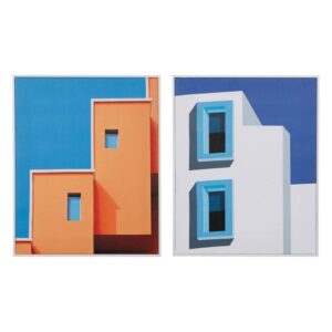 Pack de 2 Cuadros de Impresión de Fachada con Diseño Arquitectónico Elegante - 50 cm, Estilo Moderno y Minimalista para Decoración del Hogar