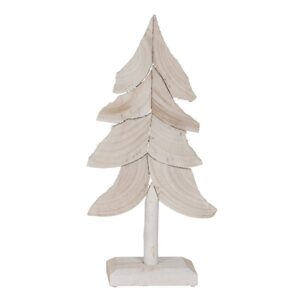 Pack de 2 Figuras Decorativas de Árbol Blanco en Madera Paulonia - 62 cm