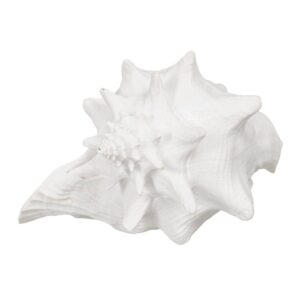 Pack de 2 Figuras de Caracola Blanca de Resina - Decoración Marítima 13 cm