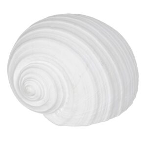 Pack de 2 Figuras de Caracola Blanca de Resina - Decoración Marítima de 9 cm para Hogar y Jardín