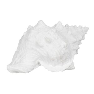 Pack de 2 Figuras Decorativas de Caracola Blanca en Resina - 21 cm, Ideal para Decoración del Hogar