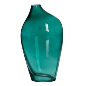Pack de 2 Jarrones Verdes de Cristal de 24 cm - Decoración Elegante para el Hogar