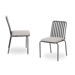 Pack de 2 Sillas Antracita Finnegan para Exterior - Diseño Moderno, Apilables y Resistentes, 87 cm, Ideal para Jardines y Terrazas