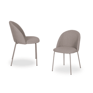 Pack de 2 Sillas Beige de Tejido y Metal Prylor - Comodidad Ergonómica y Diseño Moderno para Comedor y Oficina