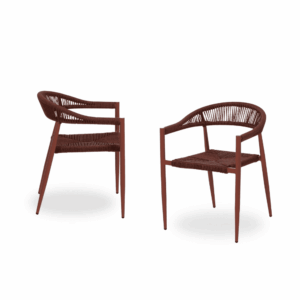 Pack de 2 Sillas Caldera Apilables de Aluminio y Polietileno para Salón y Exterior - Diseño Moderno y Ergonómico 74 cm