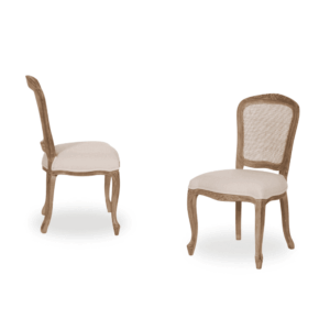 Pack de 2 Sillas Callan Natural-Blanco de Madera y Ratán - Elegancia y Comodidad para tu Hogar, Altura de Asiento 50 cm, Diseño Sofisticado y Resistente