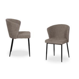 Pack de 2 Sillas Taupe de Poliester con Estructura Metálica - Diseño Moderno y Confort Ergonomico para Comedor y Oficina - Crosby 80 cm