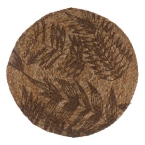Pack de 4 Salvamanteles de Yute Natural Impresos en Marrón - 38 cm de Diámetro, Elegancia Rústica y Protección para tus Mesas