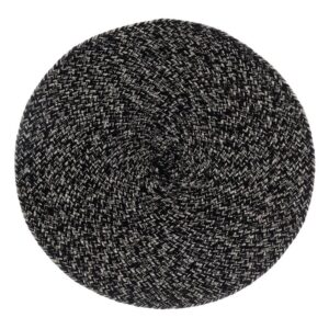 Pack de 4 Salvamanteles Trenzados Blanco y Negro de 38 cm - 100% Poliéster, Lavables y Resistentes