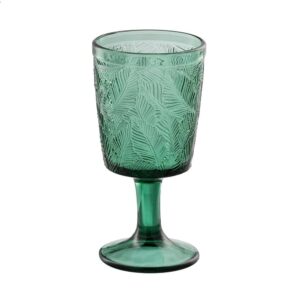 Pack de 6 Copas Decorativas de Cristal Verde de 16,5 cm - Apto para Lavavajillas, Capacidad 280ml, Ideal para Eventos y Decoración