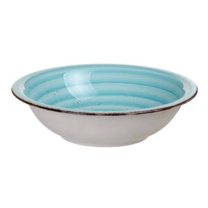 Pack de 6 Platos Hondos Azules de Stoneware 21 cm - Elegancia y Funcionalidad para Sopas y Platos Caldosos, Apto para Lavavajillas y Microondas
