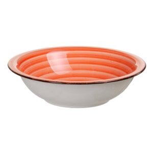 Pack de 6 Platos Hondos Naranjas de Stoneware de 21 cm - Elegancia y Vitalidad para Sopas y Ensaladas, Apto para Lavavajillas y Microondas