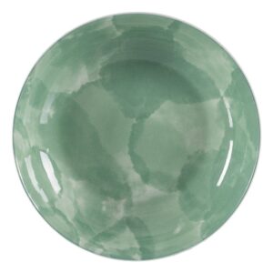 Pack de 6 Platos Hondos Verdes de Porcelana 21 cm - Elegantes y Prácticos, Aptos para Lavavajillas y Microondas