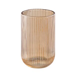 Pack de 6 Vasos de Cristal Marrón Decorativos de 12,7 cm - Capacidad 450ml, Ideal para Decoración y Uso Diario