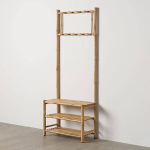 Perchero para Recibidor de Bambú Natural de 175 cm - Mueble Montable y Elegante para Entrada