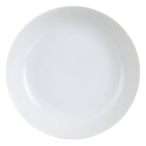 Plato Hondo Blanco de Porcelana 20,5 cm - Elegante y Práctico para Sopas, Pastas y Ensaladas - Apto Microondas y Lavavajillas