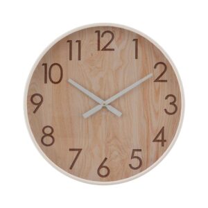 Reloj de Madera Natural Decorativo de 60 cm - Estilo Elegante, Incluye Colgador Dentado (Batería AA No Incluida)