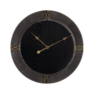 Reloj de Pared de Hierro Negro de 61 cm con Ganchos Incorporados - Diseño Moderno y Elegante para Decoración de Interiores