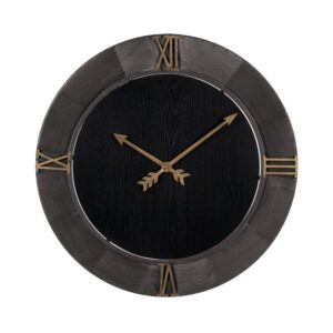 Reloj de Pared de Hierro Negro de 80 cm con Ganchos Incorporados - Diseño Moderno y Elegante para Decoración de Interiores
