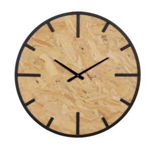 Reloj Decorativo de Hierro Natural y Negro de 60 cm - Diseño Moderno y Elegante para Decoración de Interiores