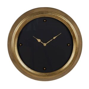 Reloj Decorativo de Pared Oro y Negro de 46 cm - Diseño Elegante en Metal y Cristal, Ideal para Decoración Moderna