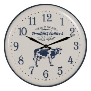 Reloj de Pared Decorativo Negro-Crema de Metal de 62 cm - Diseño Elegante con Colgador Dentado (Batería AA No Incluida)